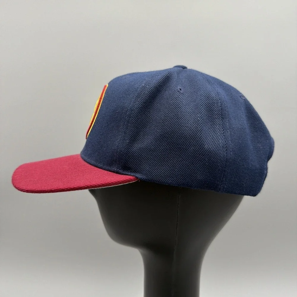 NBA Denver Nuggets Mitchell & Ness Snapback Cap 3D Logo Navy Maroon Hat EUC